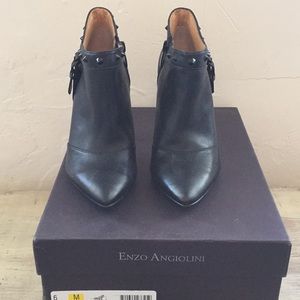 Enzo angiolino black booties with black studs